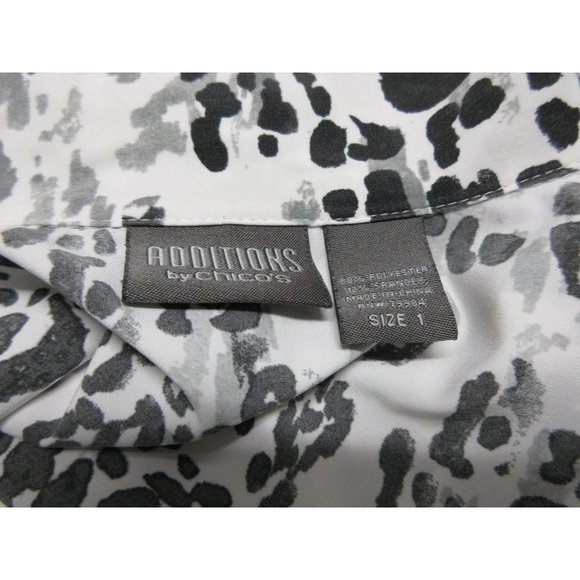 Chico's Additions women's animal print collared 3/4 sleeve full zip jacket, 1 - Picture 6 of 10